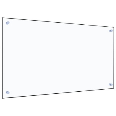 vidaXL Kitchen Backsplash Transparent 35.4"x19.7" Tempered Glass