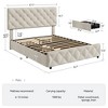 Whizmax Full size Bed Frame with 4 Storage Drawers and Headboard, Linen Upholstered Bed Frame with Wooden Slats Support,  No Box Spring Needed - 2 of 4