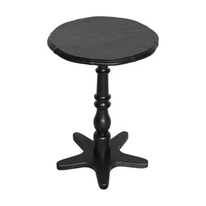 GlasFlength Coffee Tables Round Side Table Small Drink Table Small Accent Pedestal Table for Living Room Corners, Black, 15.75"*15.75"*21.65" - 1 of 4