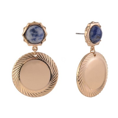 RACHEL Rachel Roy Gold Tone Disc Drop Earrings