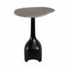 Modern Contemporary Accent Table with Marble Top and Sculpted Stone Aluminum Metal Base - 4 of 4