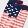 Women's American Flag Crew Socks - Red/Navy 4-10: Lightweight Knit, Banded Cuff, Stripe Pattern - 3 of 3