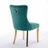 Kumasinova Set of 2 Tufted Solid Wood Dining Chair, Velvet Upholstered Kitchen Chair with Chrome Stainless Steel Plating Legs & Nailhead Trim - 2 of 4
