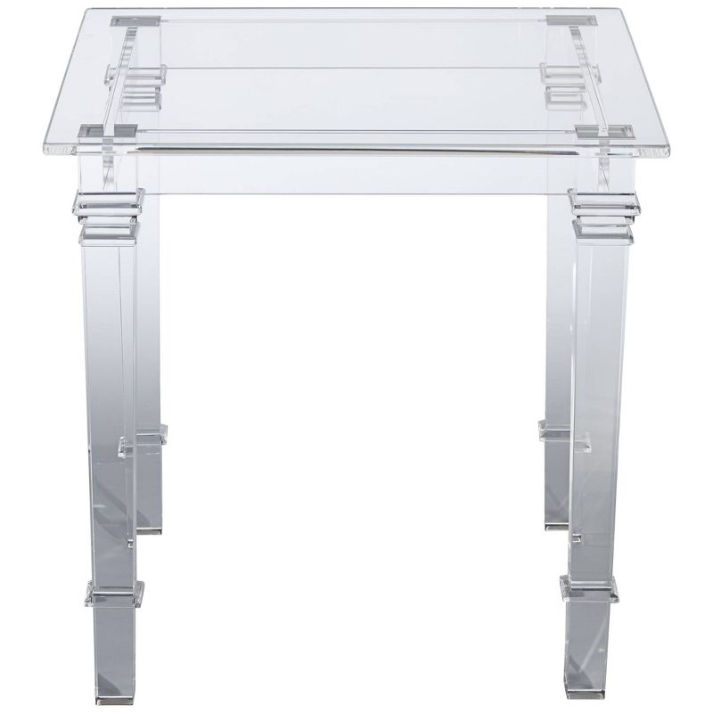 55 Downing Street Tustin Modern Lucite Acrylic Square Accent Side End Table 21 1/2" Wide Clear Tapered Legs for Living Room Bedroom Bedside Entryway, 4 of 9
