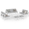 Heynemo Aluminum Outdoor Patio Furniture Set with Footrest, Outdoor Sectional Metal Sofa with 5'' Cushion & Coffee Table for Balcony, Garden - 4 of 4