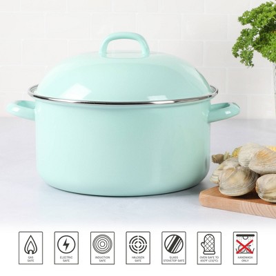 Martha Blue 6.4-Quart Enamel Steel Dutch Oven with Lid