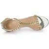 Perphy Women's T Strap Rhinestone Ankle Strap Stiletto Heels Sandals - 4 of 4