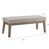 Itopfox Velvet Upholstered Tufted Entryway Bench with Solid Wood Legs, Bedroom Ottoman with Padded Seat in Taupe - 2 of 4