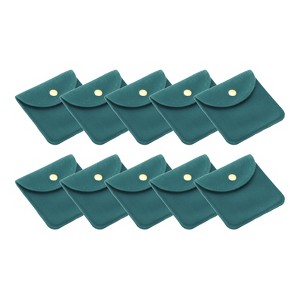 Unique Bargains Portable  Velvet Snap Button Soft Storage Jewelry Pouches 10 Pcs - 1 of 4