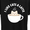 Women's - Instant Message - I Like Cats A Latte Short Sleeve Graphic T-Shirt - 2 of 4