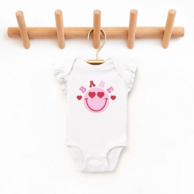 The Juniper Shop Babe Smile Baby Flutter Sleeve Bodysuit