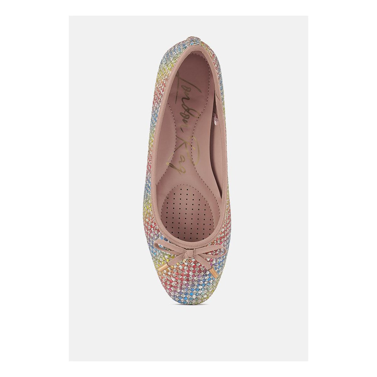 Обувь London Rag Womens Glitter Faux Leather Flat Ballerinas 5 — фото 4