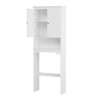 Racxily White Wood Bathroom Storage Cabinet ,2 Doors & Retro-Modern Design for Kitchen/Living Room - 3 of 4