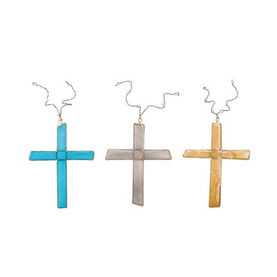 Transpac Stained Glass Cross w/Pearls Set of 3 Home Decorations Spring