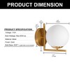 DORESshop 1-Light Gold Globe Wall Sconce with Frosted Glass Shade Modern Bath Vanity Light - 4 of 4