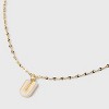 14K Gold Dipped Enamel "U" Initial Pendant Necklace - A New Day™ Gold/White - 4 of 4