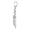 Black Bow Jewelry 14k White Gold Hollow INRI Crucifix Rounded Cross Pendant - 2 of 4