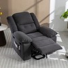 Corduroy Living Room Recliner Chair,Power Lift Chair For Elderly With Vibration Massage And Lumbar Heating,Side Storage Pockets-Coolbibila - 3 of 4