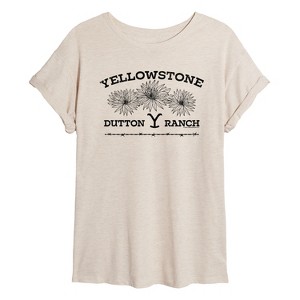 Women's - Yellowstone - Wildflowers Oversized Graphic T-Shirt - 1 of 4