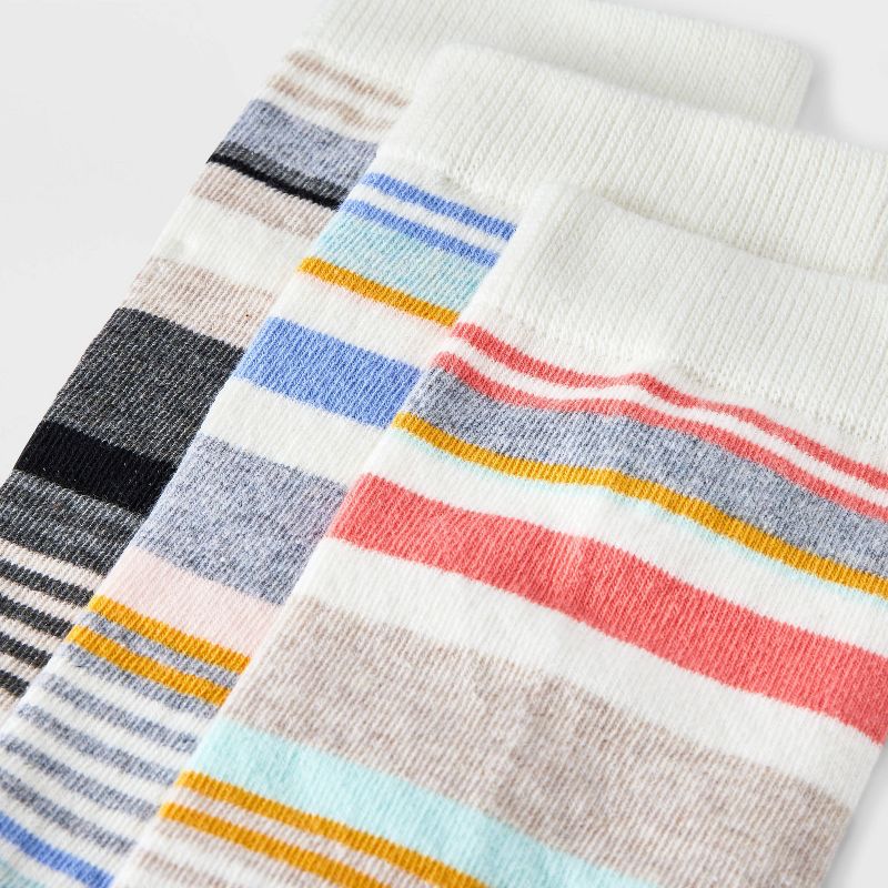 Women&#39;s 3pk Multi Striped Crew Socks - A New Day&#8482; Assorted Color 4-10, 4 of 5