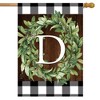 Wreath Monogram D Double-Sided House Flag Everyday 28" x 40" Briarwood Lane - image 2 of 4