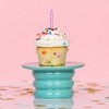 Totalee Gift Ribbed Cupcake Pedestal Ceramic Blue - 2 of 2