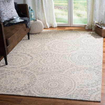 Ivory and Gray Handmade Wool Tufted Abstract 3' x 5' Rug