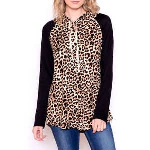 Women's Soft Leopard Hoodie - CHRIS & CAROL - 1 of 4