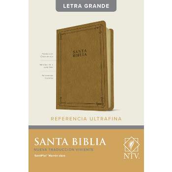Santa Biblia Ntv, Edición de Referencia Ultrafina, Letra Grande (Sentipiel, Marrón Claro, Letra Roja) - Large Print (Leather Bound)