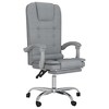 vidaXL Massage Reclining Office Chair Light Gray Fabric - 2 of 4