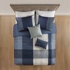 5pc King Plaid Bedding Set Blue - 2 of 4