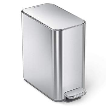 simplehuman 5L Slim Stainless Steel Step Trash Can
