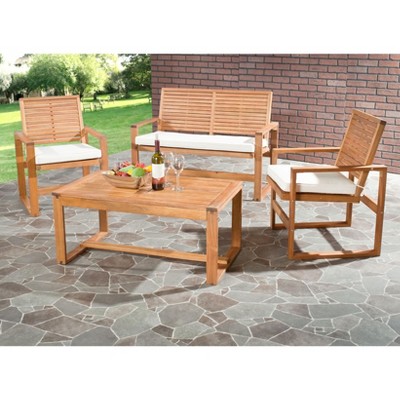 Ozark Natural Acacia 4-Piece Outdoor Patio Set
