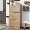TIRAMISUBEST 3-Drawer Shoe Cabinet - Wooden Storage Organizer for Entryway, Hallway or Closet, Farmhouse Style - 2 of 4