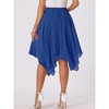 Allegra K Women's Elastic Waist Chiffon Handkerchief Hem Midi Skirt - 4 of 4