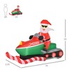 7ft Christmas Inflatables Outdoor Decorations Santa Claus Driving a Snowmobile, Blow-Up Yard Christmas Decor with LED Lights Display - 3 of 4