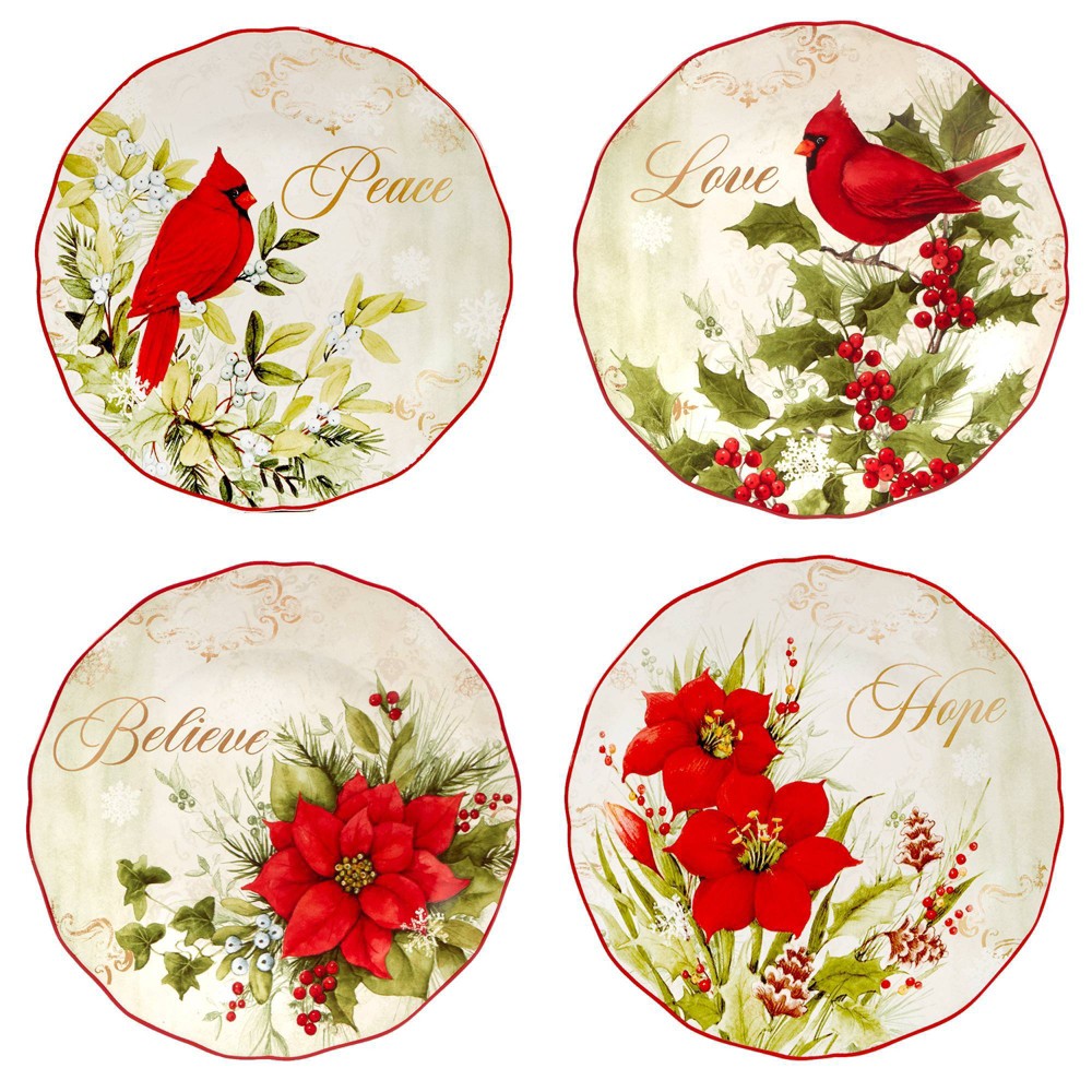 Photos - Other kitchen utensils Certified International Set of 4 Winter's Medley Dining Dessert Plates  