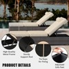 WhizMax Elegant Wicker Sun Lounger Outdoor Chaise Lounge Set of 2 with Adjustable Backrests For Sunbathing - 3 of 4