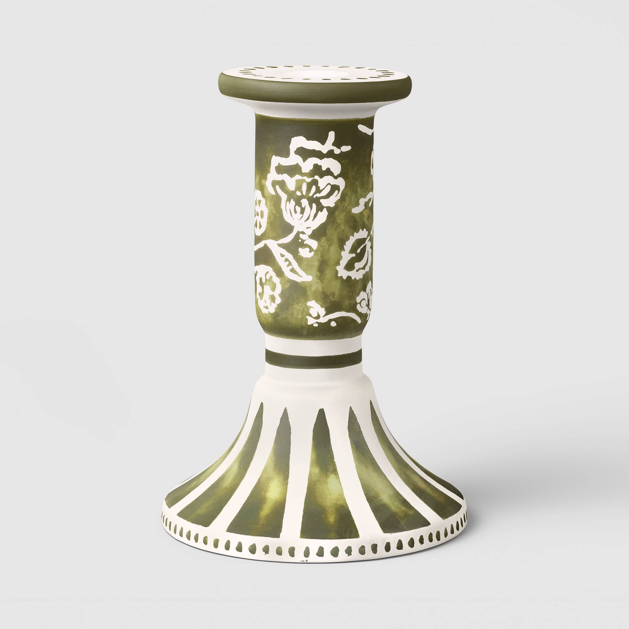 6"x4" Ceramic Mixed Floral Painted Taper Candle Holder - Threshold™