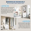 4 Tier Bookshelf with Storage Cabinet, 72" Tall Farmhouse Bookcase with Barn Door and Drawer - 3 of 4