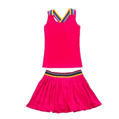 Girl Tween Pleated Tennis Skort 2 Piece Set - little Olin