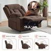 Recliner Chair, Manual Reclining Sofa with Massage and Heat, Comfy Overstuffed Rocking Chair with Side Pockets and Cup Holder for Living Room - 2 of 4