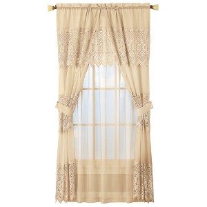 Collections Etc Sheer Lace Curtain and Valance Set - 1 of 2