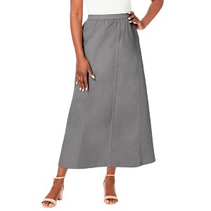 Jessica London Women's Plus Size Stretch Denim Jegging Skirt - 1 of 4