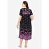Only Necessities Plus Size Short Print Shirred Lounger - 3 of 4