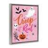 Stupell Industries Creep It Real Pink Halloween Phrase Black Framed Floater Canvas Wall Art - 3 of 4