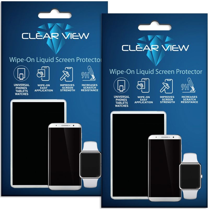 ClearView Liquid Glass Screen Protector for All Smartphones Tablets and Watches - 2 Pack, 1 of 7