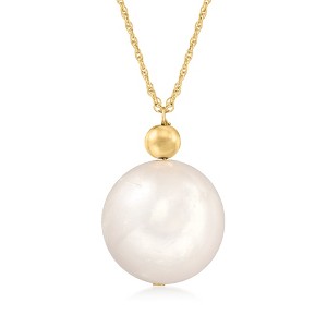 Ross-Simons 13-14mm Cultured Pearl Pendant Necklace in 14kt Yellow Gold - 1 of 4