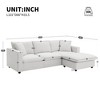 VYNXARIA 101" Cloud L-Shaped Modern Sectional Sofa Set, 4-Seat Polyester Couch with Throw Pillows & Movable Ottoman£¬White - 2 of 4