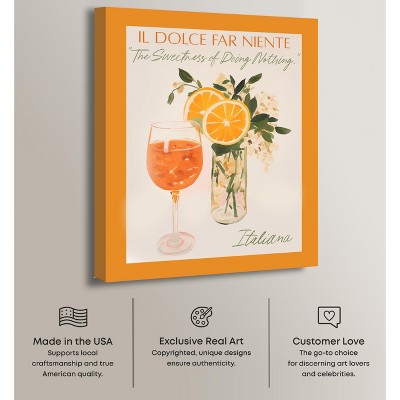 Dolce Far Niente Retro Summer Drinks Orange Canvas Wall Art